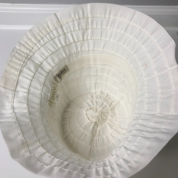 Grevi Cream Striped Cotton Blend Bucket Hat